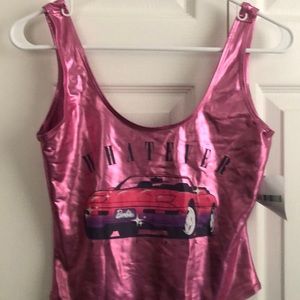 Pink Metallic Barbie Bodysuit / One Piece Swimsuit
